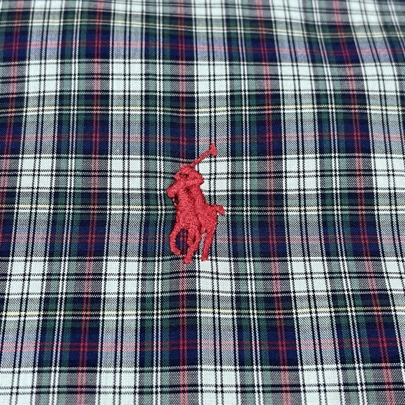 Polo Ralph Lauren S/S Camp Button Front Shirt Mens Med‎ Plaid Classic Red Pony - Picture 7 of 7